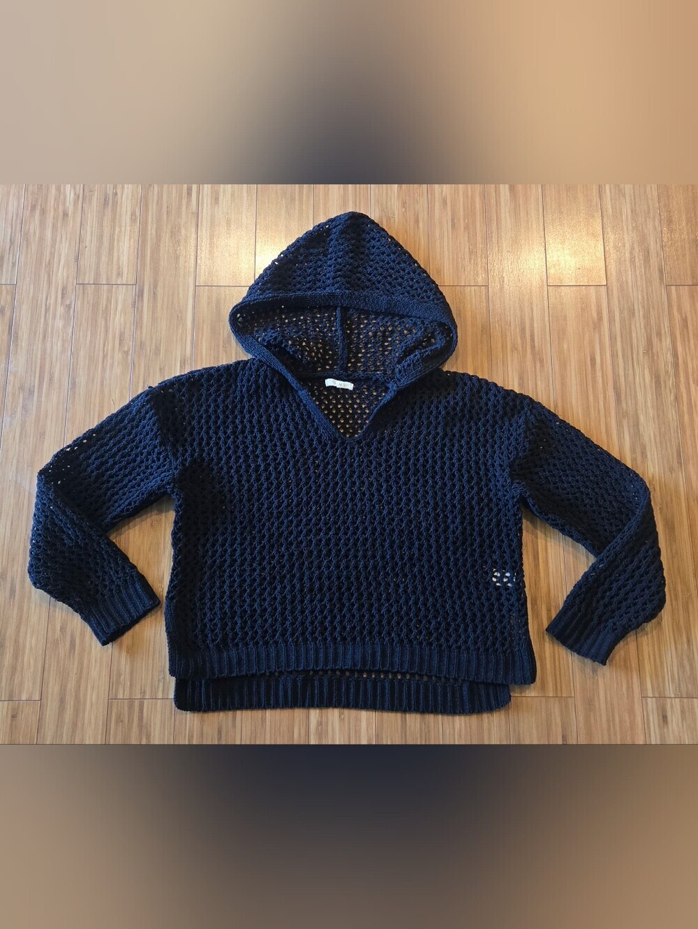 Maurices Open Knit Hooded Pullover Hoodie